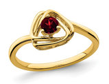 1/3 Carat (ctw) Natural Garnet Ring in 14K Yellow Gold