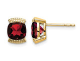 14K Yellow Gold 1.75 Carat (ctw) Natural Garnet Post Earrings