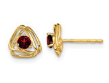 14K Yellow Gold Button Garnet Earrings 1/3 Carat (ctw)