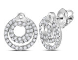 1/2 Carat (ctw G-H, I1-I2) Diamond Circle Earrings in 14K White Gold