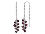 1.76 Carats (ctw) Garnet Dangle Earrings in Sterling Silver