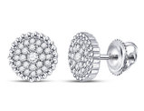 1/4 Carat (ctw G-H, I2-I3) Diamond Cluster Post Earrings in 10K White Gold