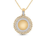 3.20 Carat (ctw G-H, I2) Diamond Medallion Circle Pendant Necklace in 14K Yellow Gold with Chain