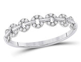 1/6 Carat (ctw G-H, I2-I3) Circular Diamond Wedding Band Ring in 14K White Gold