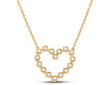 1/4 Carat (ctw I2-I3) Diamond Heart Necklace in 14K Yellow Gold