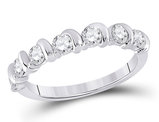 3/4 Carat (ctw G-H, I1-I2) Diamond Wedding Anniversary Band Ring in 14K White Gold