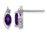 7/10 Carat (ctw) Natural Marquise Amethyst Post Earrings in Sterling Silver