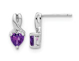 4/5 Carat (ctw) Amethyst Heart Earrings in Sterling Silver