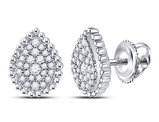 1/4 Carat (ctw G-H, I2) Diamond TearDrop Earrings in 10K White Gold