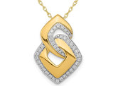 1/5 Carat (ctw) Diamond Geometric Pendant Necklace in 14K Yellow Gold with Chain