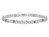 Sterling Silver Amethyst Heart Bracelet (1/2 Carat (ctw)