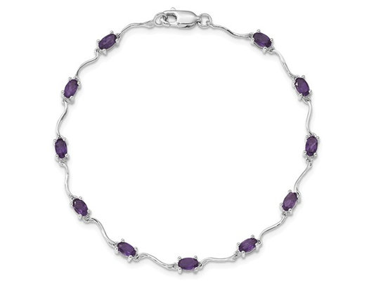 2.40 Carat (ctw) Amethyst Bracelet in Sterling Silver