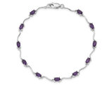 2.40 Carat (ctw) Amethyst Bracelet in Sterling Silver