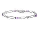 1.50 Carat (ctw) Amethyst Bracelet in Sterling Silver