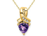 3/5 Carat (ctw) Amethyst Pendant Necklace in 14K Yellow Gold with Chain