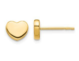 Heart Post Earrings in Polished 14K Yellow Gold