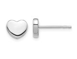 Heart Post Earrings in Polished 14K White Gold