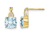 10K Yellow Gold Aquamarine Earrings 3.35 Carat (ctw)