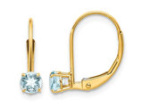 2/5 Carat (ctw) Natural Aquamarine Hoop Earrings in 14K Yellow Gold