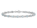 2.20 Carat (ctw) Aquamarine in Rhodium Plated Sterling Silver Bracelet