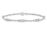 9/10 Carat (ctw) Aquamarine Bracelet in Rhodium Plated Sterling Silver