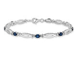1.80 Carat (ctw) Blue Sapphire Bracelet in Sterling Silver