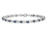 3.45 Carat (ctw) Blue Sapphire Bracelet in Sterling Silver