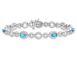 2.35 Carat (ctw) Swiss Blue Topaz Bracelet in Sterling Silver (7.50 Inches)