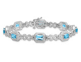 5.30 Carat (ctw) Swiss Blue Topaz Infinity Bracelet in Sterling Silver