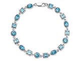 7.75 Carat (ctw) Swiss Blue Topaz Geometric Bracelet in Sterling Silver