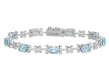 9.00 Carat (ctw) Blue Topaz Bracelet in Sterling Silver (7.75 Inches)
