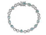 5.90 Carat (ctw) Blue Topaz Infinity Heart Bracelet in Sterling Silver (7.75 Inches)