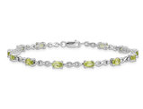 Natural Green Peridot Infinity Bracelet 2.85 Carat (ctw) in Sterling Silver