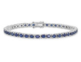 6.50 Carat (ctw) Natural Blue Sapphire Bracelet in Sterling Silver