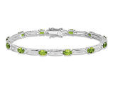 5.85 Carat (ctw) Natural Peridot Bracelet in Sterling Silver