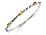 1.35 Carat (ctw) Citrine Bangle Bracelet in Sterling Silver