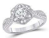 3/4 Carat (ctw G-H, I1-I2) Solitaire Diamond Engagement Ring in 14K White Gold