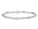 Sterling Silver Rhodium Plated 1.44 carat (ctw) Aquamarine Bracelet