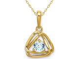 1/4 Carat (ctw) Natural Aquamarine Dangle Pendant Necklace in 14K Yellow Gold with Chain