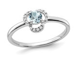 10K White Gold 1/4 Carat (ctw) Natural Aquamarine Ring