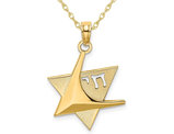 14K Yellow Gold Star of David Pendant Necklace with Chain