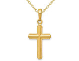 14K Yellow Gold Cross Pendant Necklace with Chain 