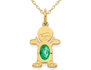 2/5 Carat (ctw) Emerald Boy Charm Pendant Necklace in 14K Yellow Gold with Chain