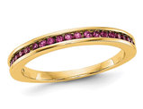 2/5 Carat Natural Ruby Wedding Band Ring in 14K Yellow Gold
