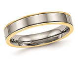 Men's 5mm Titanium Yellow Plated Comfort Fit Wedding Band Ring