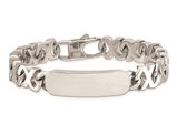 Polished ID Bracelet in Infinity Link Stainless Steel 8.25 Inches