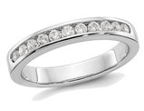 Platinum 1/2 Carat (ctw Color H-I, I1-I2) Semi-Eternity Diamond Channel Set Wedding Band