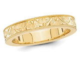 Ladies Fancy Wedding Band Ring in 14K Yellow Gold