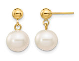 14K Yellow Gold Freshwater Cultured Pearl (8-8.5mm) Dangle Earrings