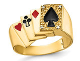 Men's 14K Yellow Gold Playing Card Suit Ring